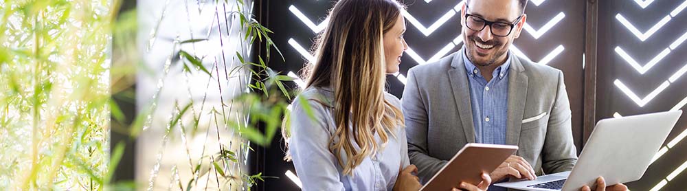 Consultants discussing digital transformation