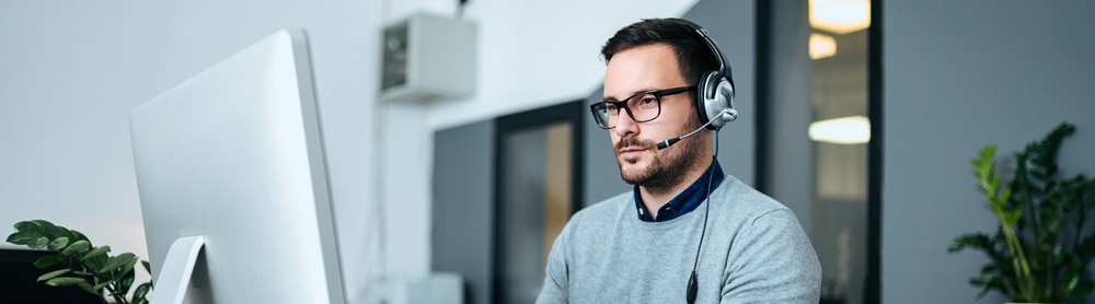 Person in home office