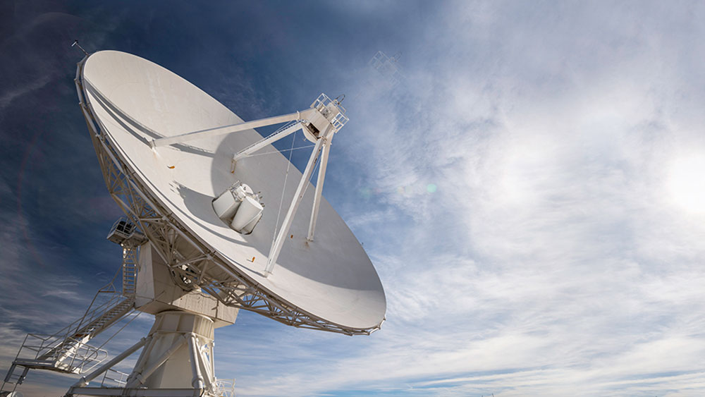 Satellite above clouds