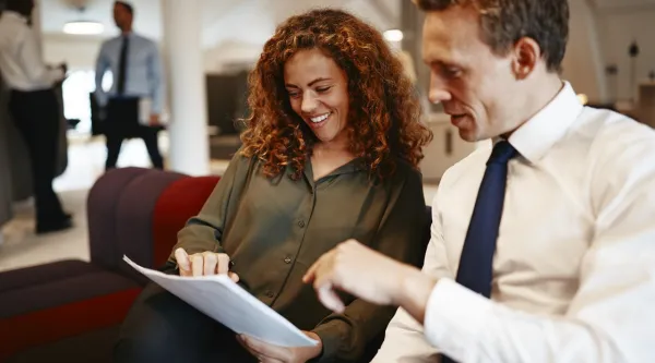 Colleagues discussing business consulting