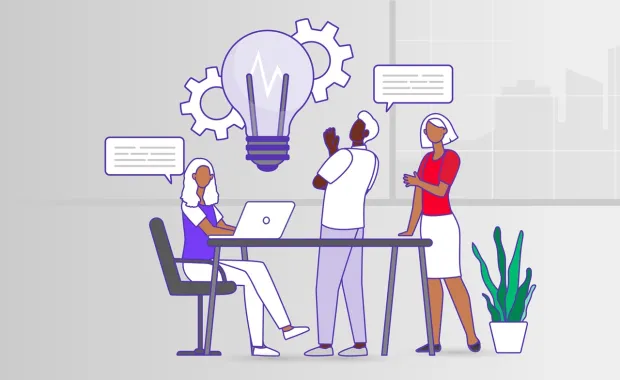 illustration de collègues discutant d'affaires