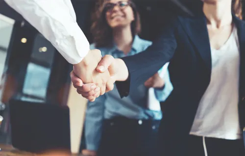 colleagues shaking hands