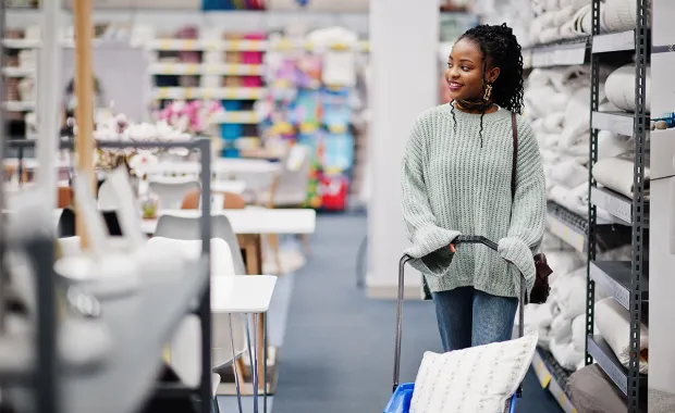 Woman shopping at a store