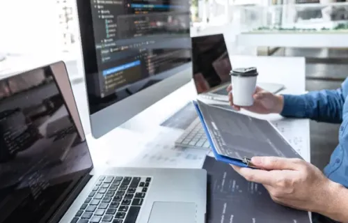 developer working on fraud detection software