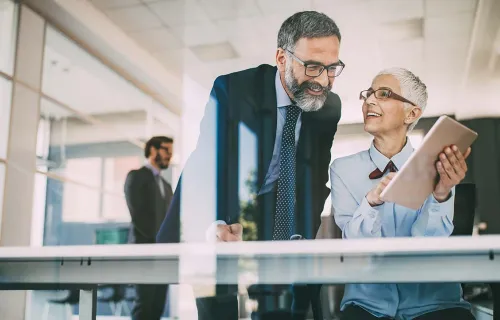 Business professionals on discussion