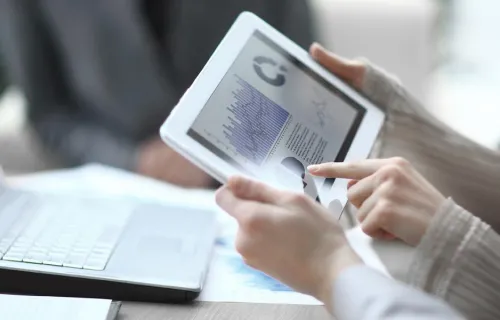 viewing data on a tablet