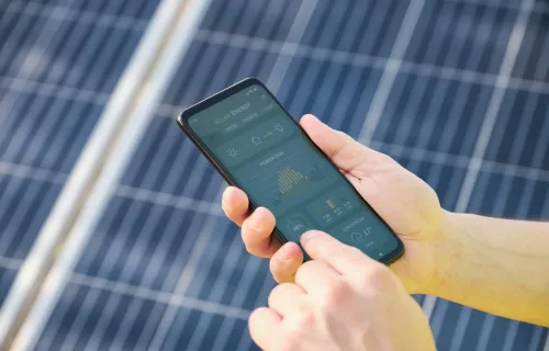 Mobile app monitoring solar panel