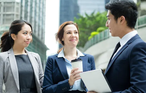 Business people on discussion